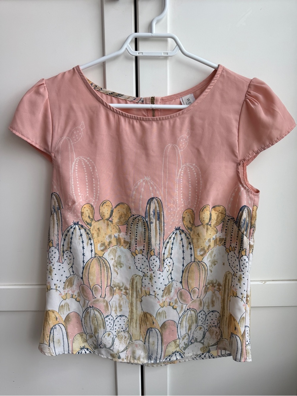 Women’s Desert Boho Cactus Print Blouse Size S Southwestern Festival Artsy